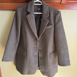GAP Black and Brown Checkered Blazer